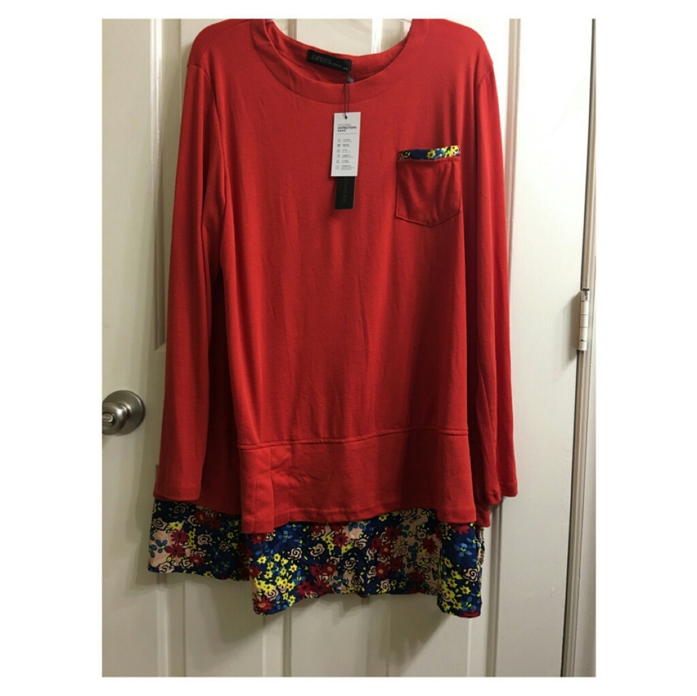 Floral trimmed tunic